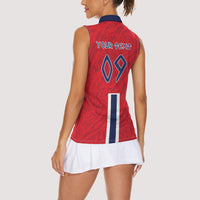 Custom Norway Viking Row - Alt for Norge Women Sleeveless Polo Shirt Norge Football Supporter Flag Edition