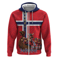 Custom Norway Viking Row - Alt for Norge Zip Hoodie Norge Football Supporter Flag Edition