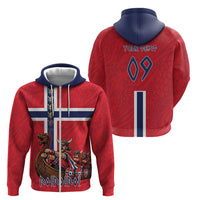 Custom Norway Viking Row - Alt for Norge Zip Hoodie Norge Football Supporter Flag Edition