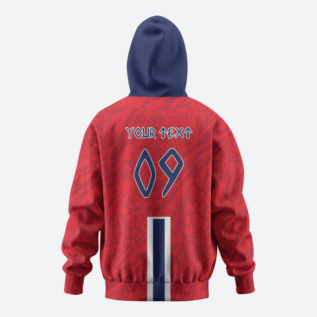 Custom Norway Viking Row - Alt for Norge Zip Hoodie Norge Football Supporter Flag Edition