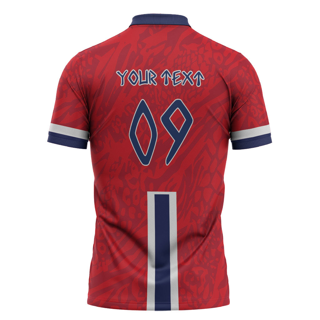 Custom Norway Viking Row - Alt for Norge Zipper Polo Shirt Norge Football Supporter Flag Edition