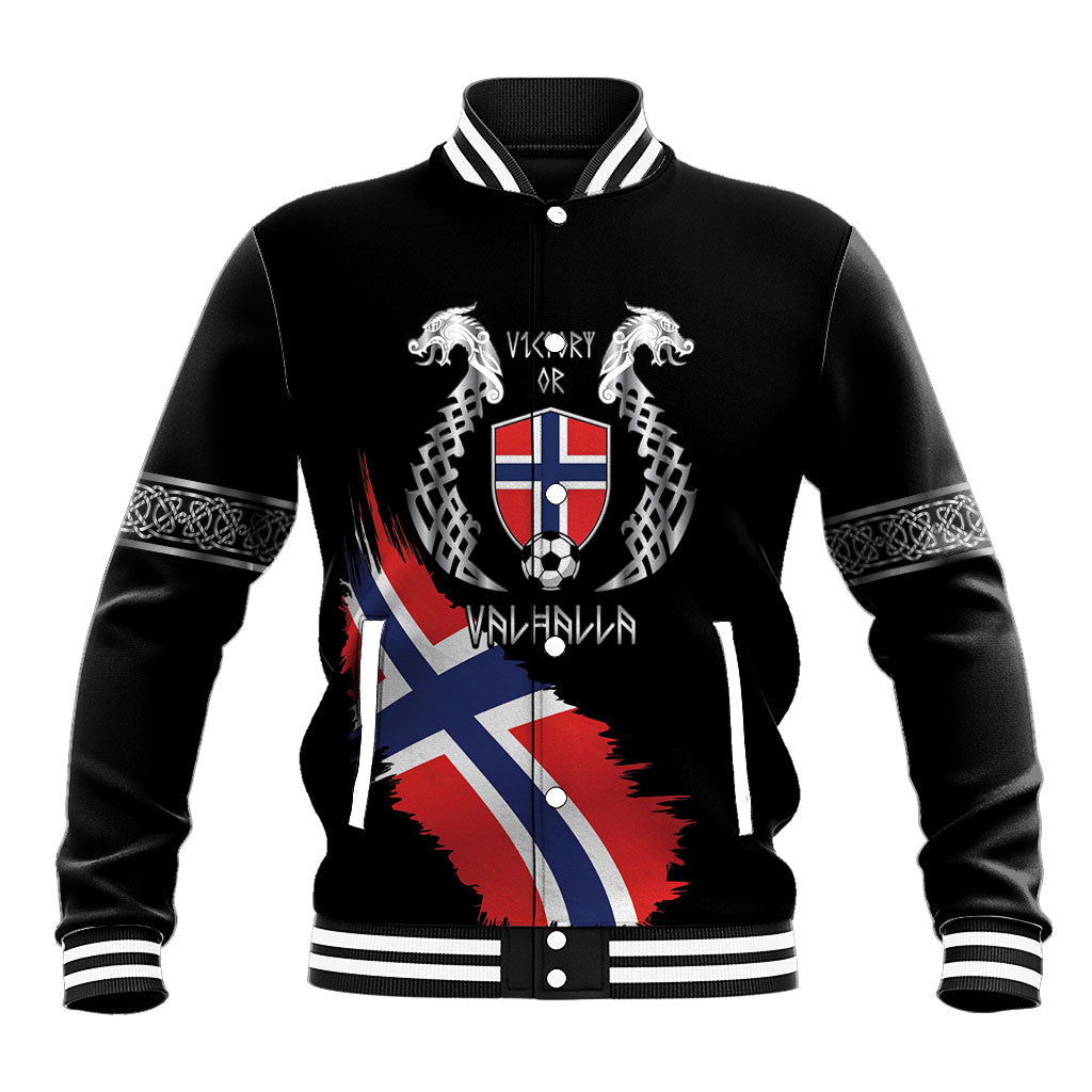 Victory or Valhalla Norway Football Personalized Baseball Jacket Norge Football Supporter
