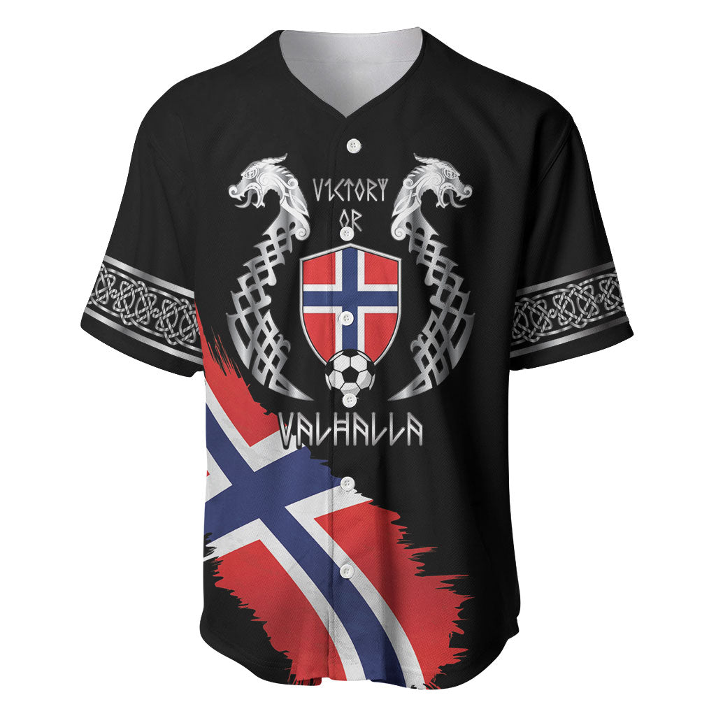 Victory or Valhalla Norway Football Personalized Baseball Jersey Norge Football Supporter