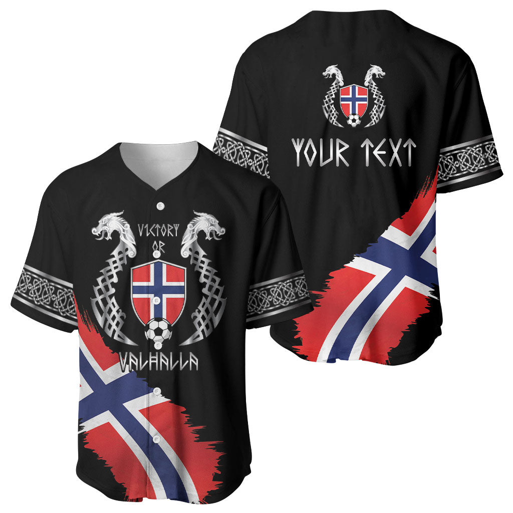 Victory or Valhalla Norway Football Personalized Baseball Jersey Norge Football Supporter