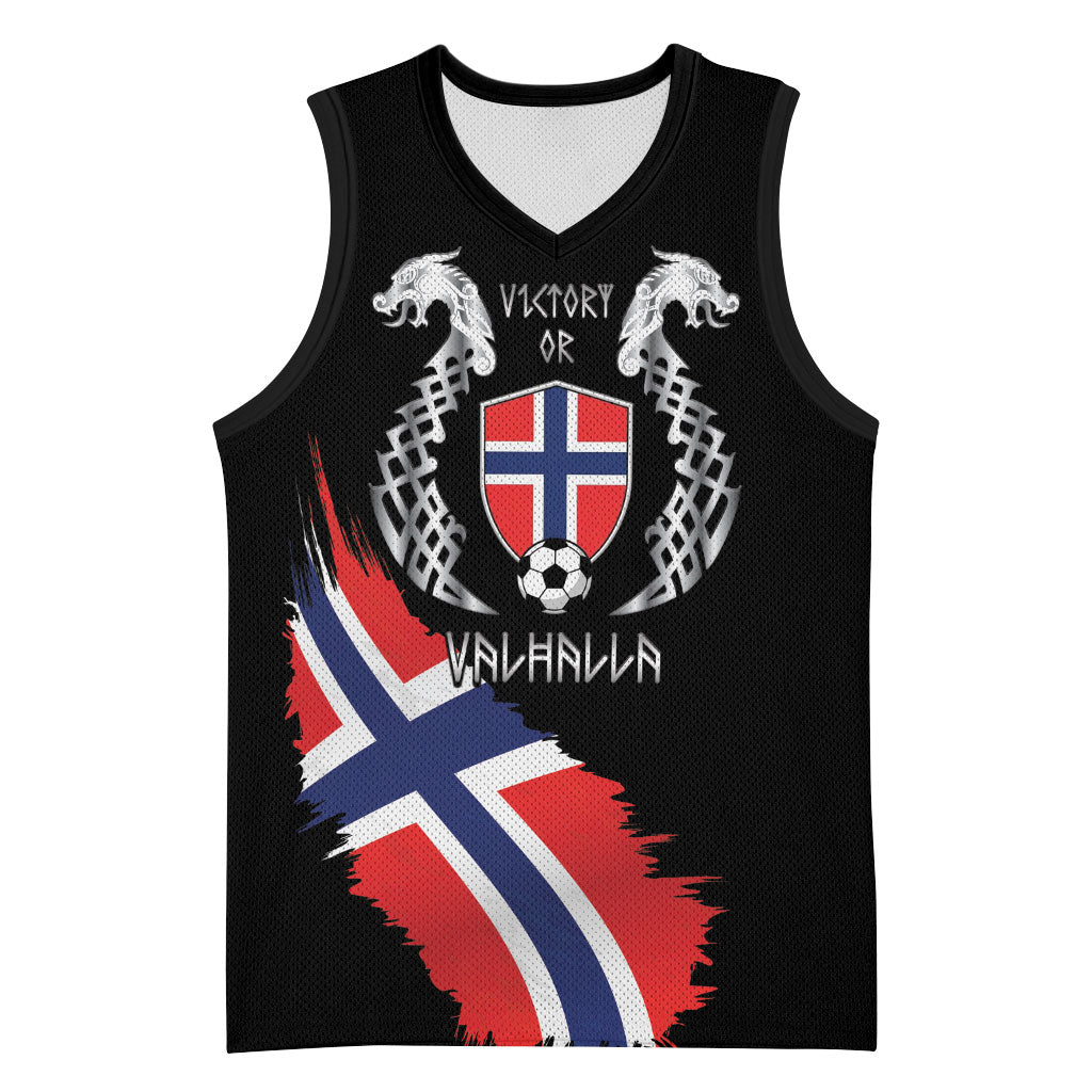 Victory or Valhalla Norway Football Personalized Basketball Jersey Norge Football Supporter