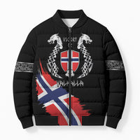 Victory or Valhalla Norway Football Personalized Bomber Puffer Jacket Norge Football Supporter