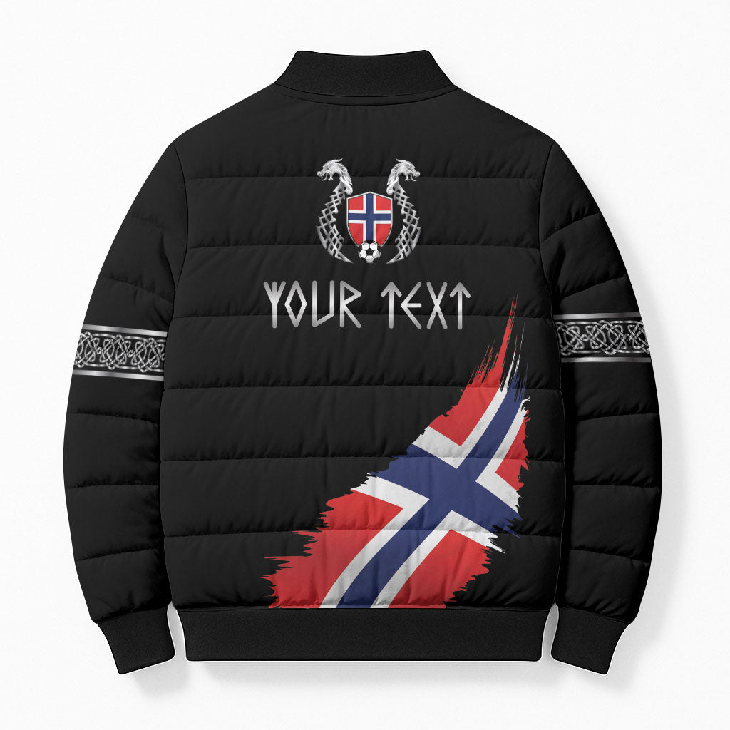 Victory or Valhalla Norway Football Personalized Bomber Puffer Jacket Norge Football Supporter