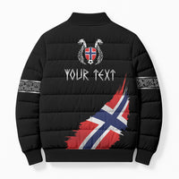 Victory or Valhalla Norway Football Personalized Bomber Puffer Jacket Norge Football Supporter