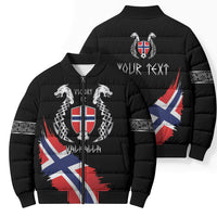 Victory or Valhalla Norway Football Personalized Bomber Puffer Jacket Norge Football Supporter
