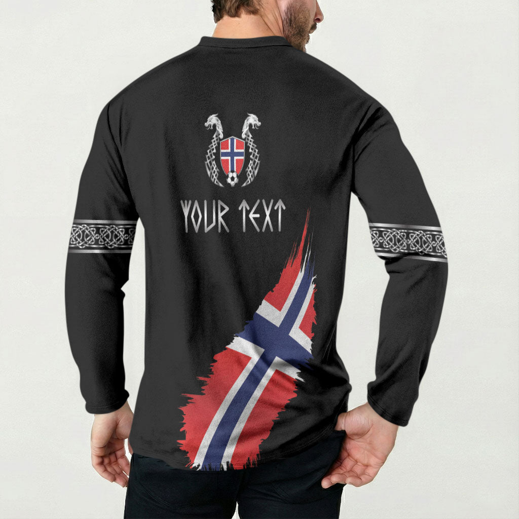 Victory or Valhalla Norway Football Personalized Button Sweatshirt Norge Football Supporter