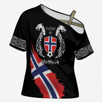 Victory or Valhalla Norway Football Personalized Cross Shoulder Shirt Norge Football Supporter