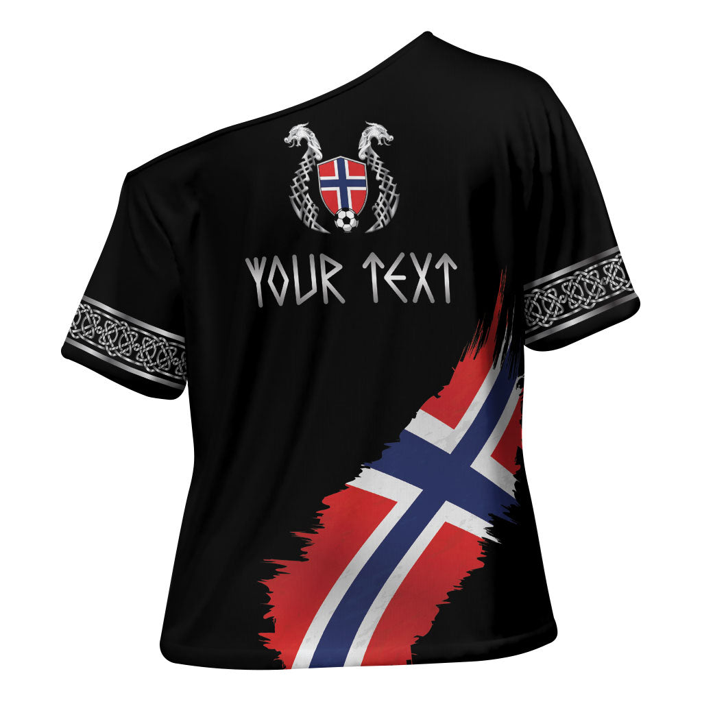 Victory or Valhalla Norway Football Personalized Cross Shoulder Shirt Norge Football Supporter