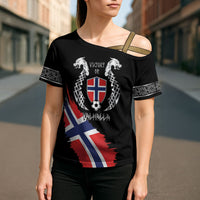 Victory or Valhalla Norway Football Personalized Cross Shoulder Shirt Norge Football Supporter