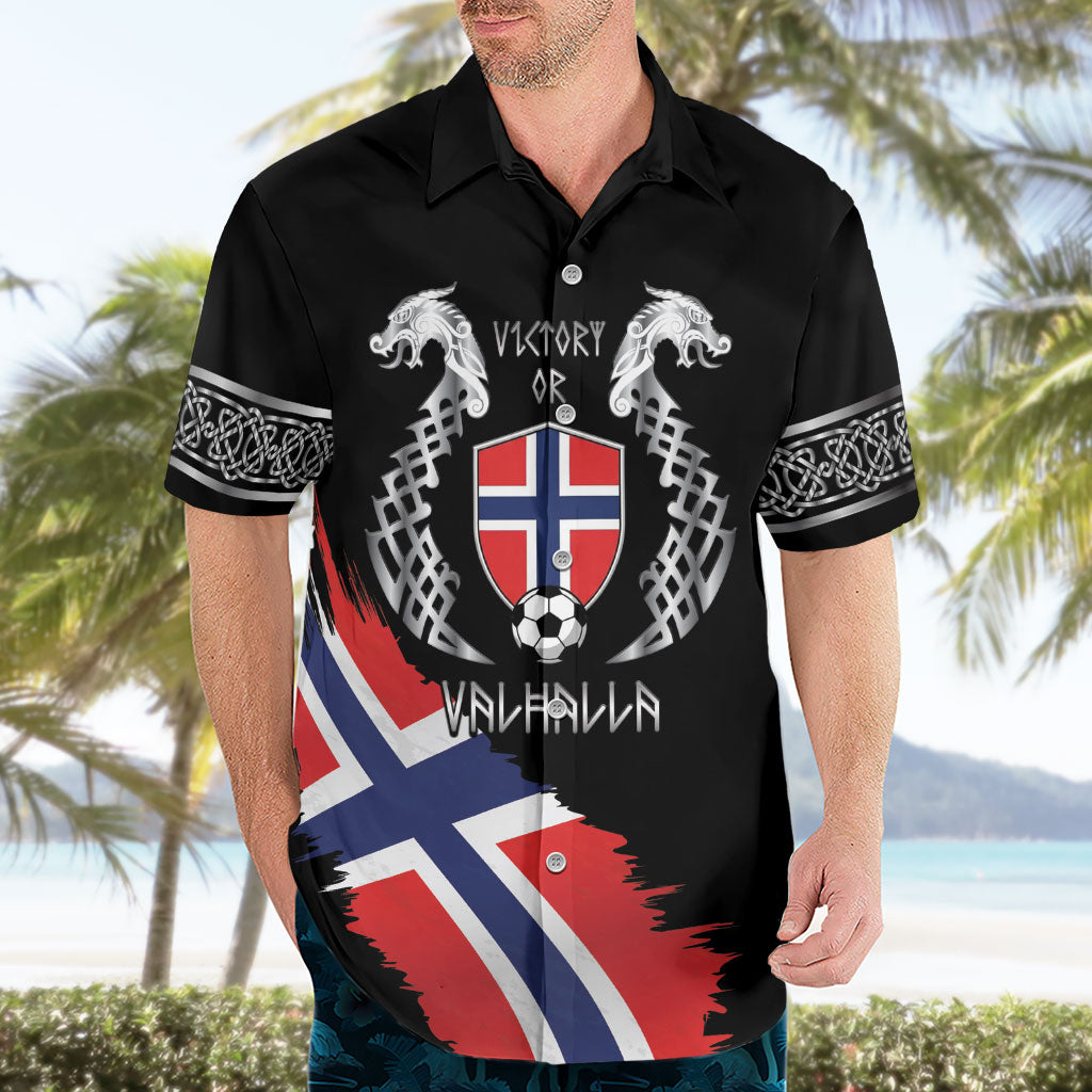 Victory or Valhalla Norway Football Personalized Hawaiian Shirt Norge Football Supporter