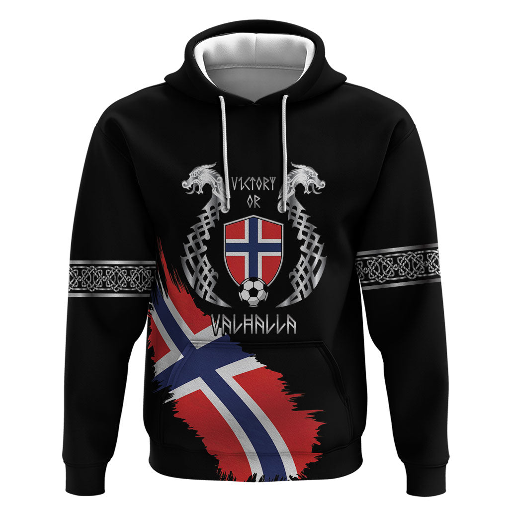 Victory or Valhalla Norway Football Personalized Hoodie Norge Football Supporter