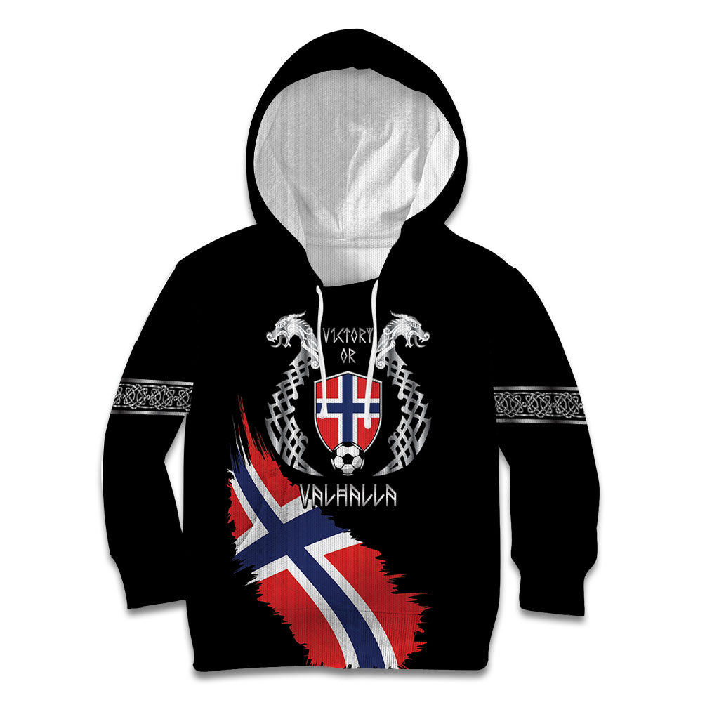 Victory or Valhalla Norway Football Personalized Kid Hoodie Norge Football Supporter