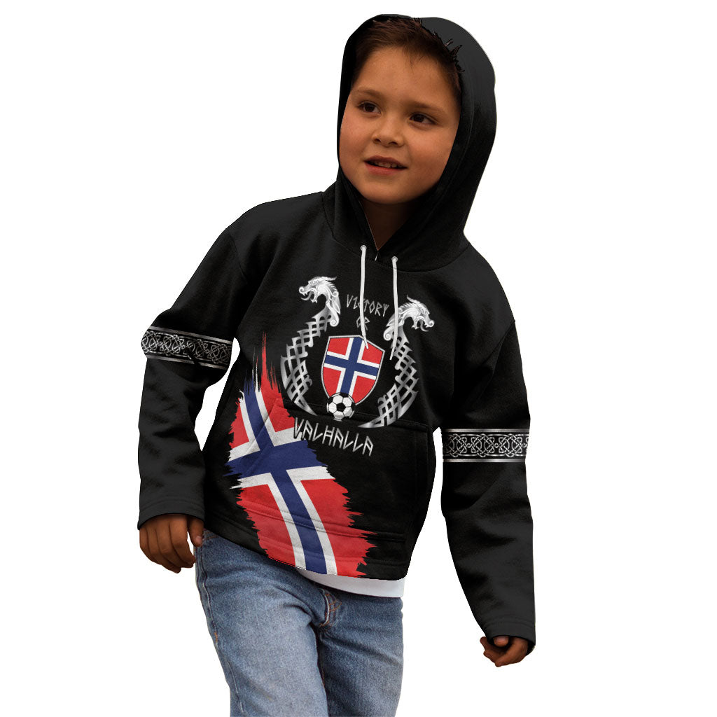 Victory or Valhalla Norway Football Personalized Kid Hoodie Norge Football Supporter