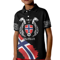 Victory or Valhalla Norway Football Personalized Kid Polo Shirt Norge Football Supporter