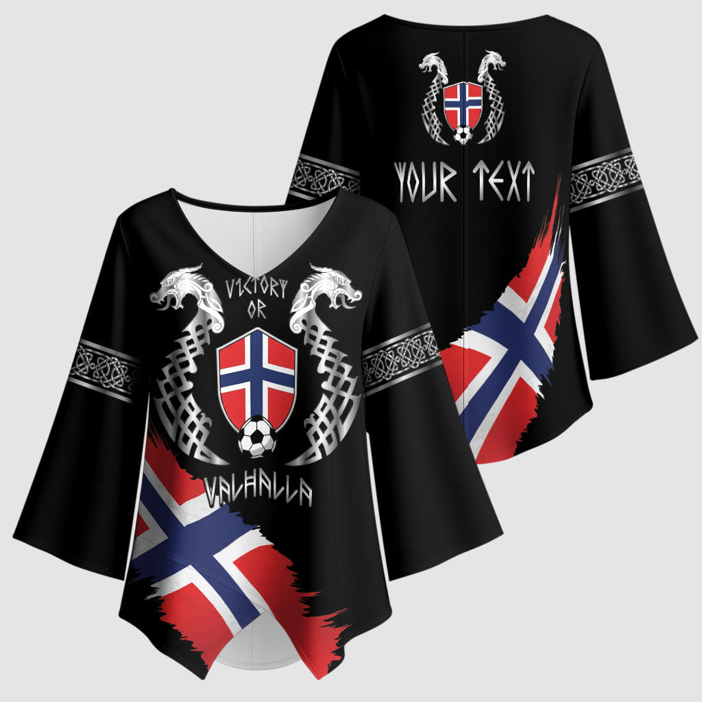 Victory or Valhalla Norway Football Personalized Kimono Sleeve Blouse Norge Football Supporter