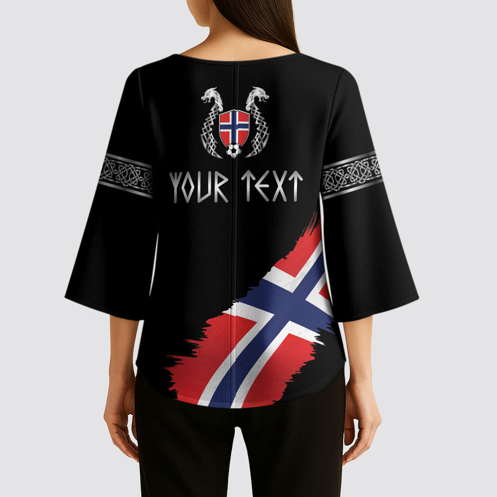 Victory or Valhalla Norway Football Personalized Kimono Sleeve Blouse Norge Football Supporter