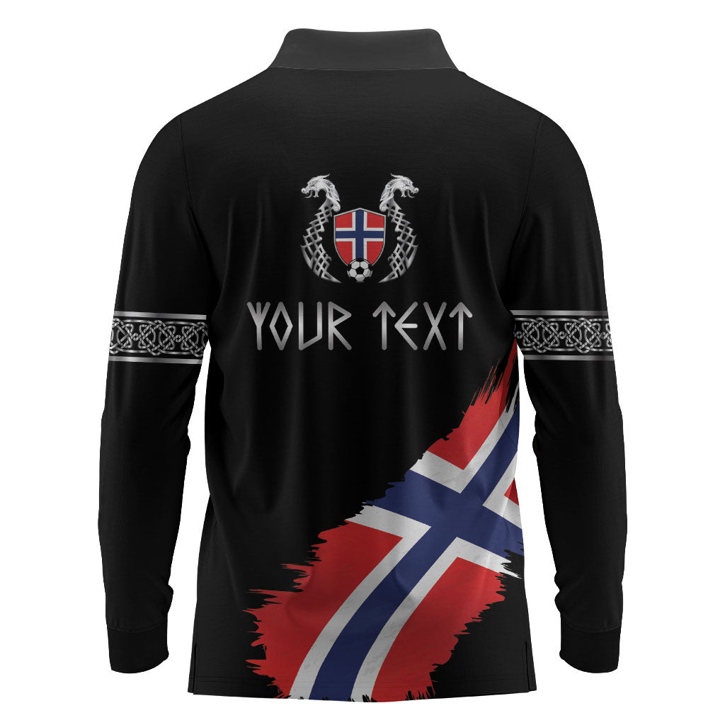 Victory or Valhalla Norway Football Personalized Long Sleeve Polo Shirt Norge Football Supporter