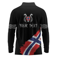 Victory or Valhalla Norway Football Personalized Long Sleeve Polo Shirt Norge Football Supporter