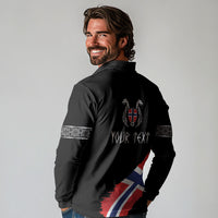 Victory or Valhalla Norway Football Personalized Long Sleeve Polo Shirt Norge Football Supporter