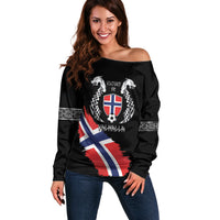 Victory or Valhalla Norway Football Personalized Off Shoulder Sweater Norge Football Supporter
