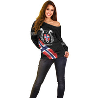 Victory or Valhalla Norway Football Personalized Off Shoulder Sweater Norge Football Supporter