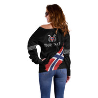 Victory or Valhalla Norway Football Personalized Off Shoulder Sweater Norge Football Supporter