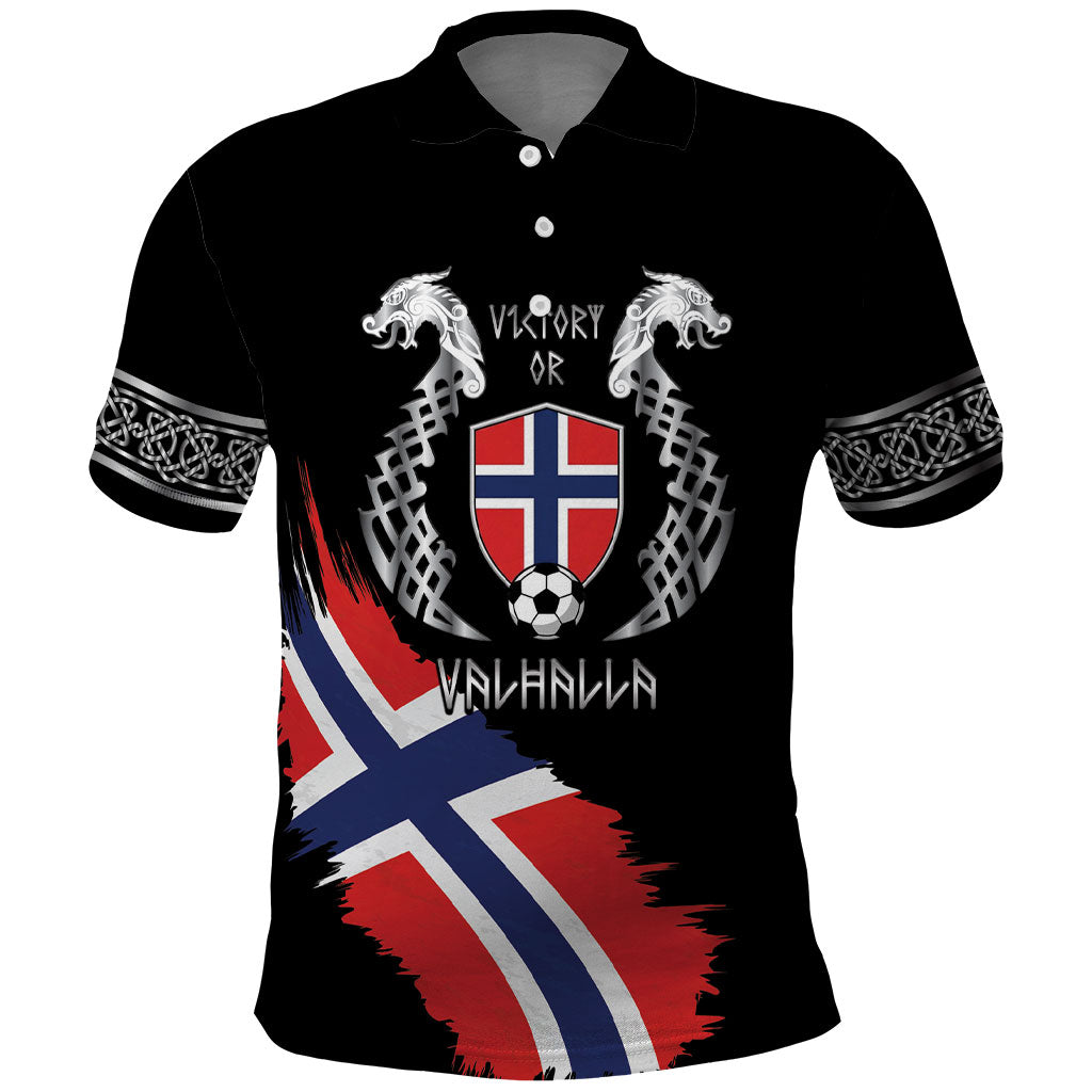 Victory or Valhalla Norway Football Personalized Polo Shirt Norge Football Supporter
