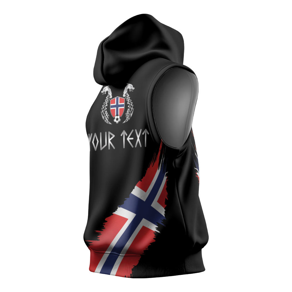 Victory or Valhalla Norway Football Personalized Sleeveless Hoodie Norge Football Supporter
