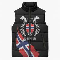 Victory or Valhalla Norway Football Personalized Sleeveless Puffer Jacket Norge Football Supporter