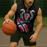 Victory or Valhalla Norway Football Personalized Sleeveless Zip Hoodie Norge Football Supporter