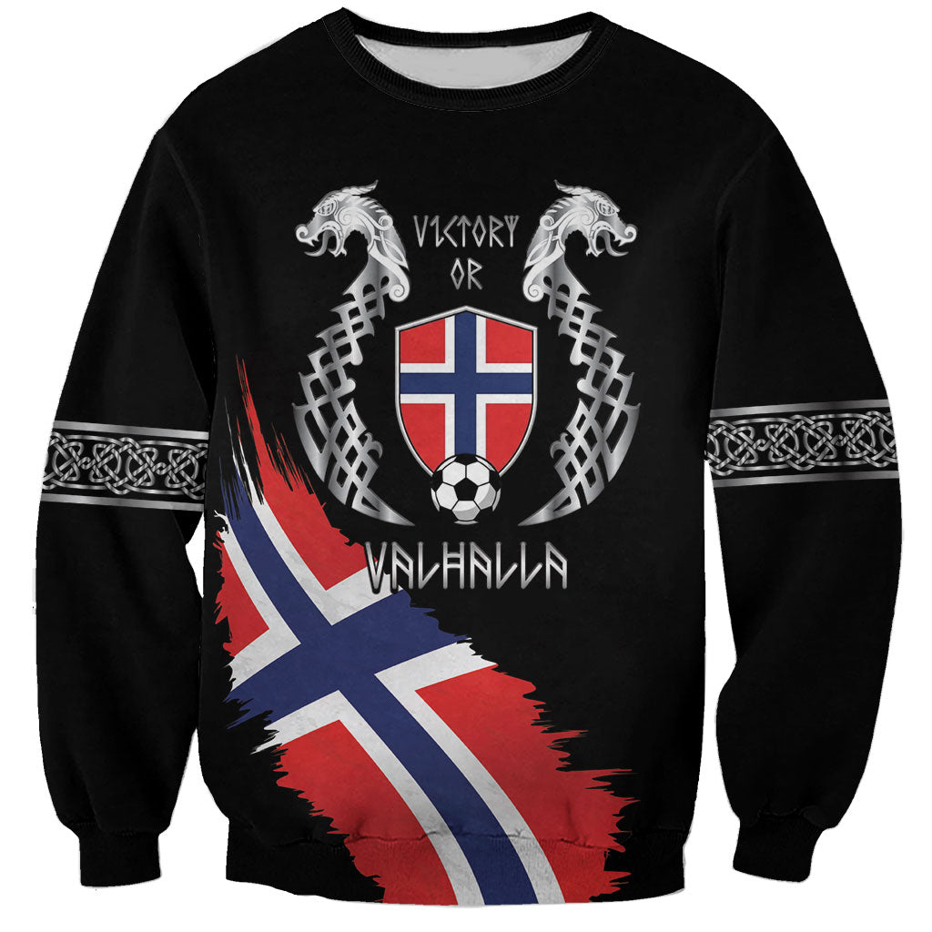 Victory or Valhalla Norway Football Personalized Sweatshirt Norge Football Supporter