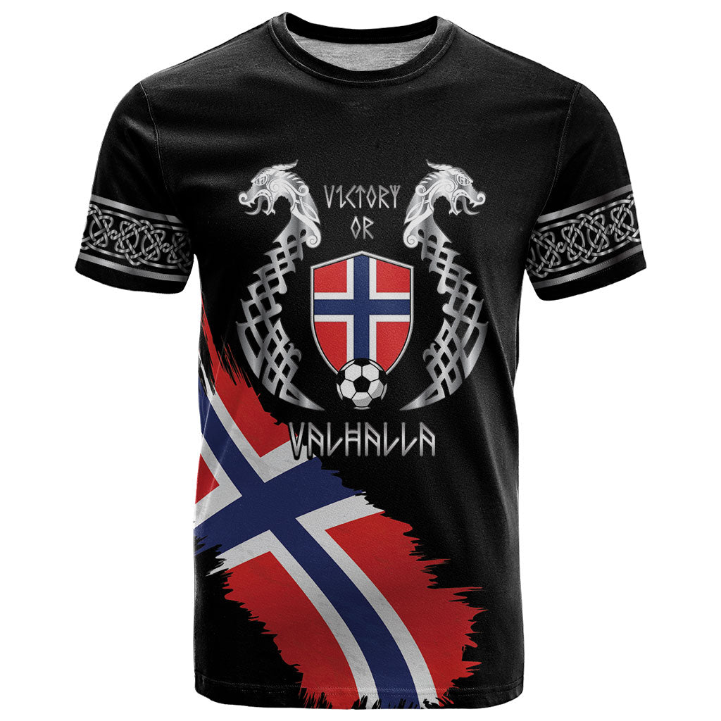 Victory or Valhalla Norway Football Personalized T Shirt Norge Football Supporter