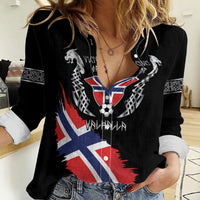 Victory or Valhalla Norway Football Personalized Women Casual Shirt Norge Football Supporter