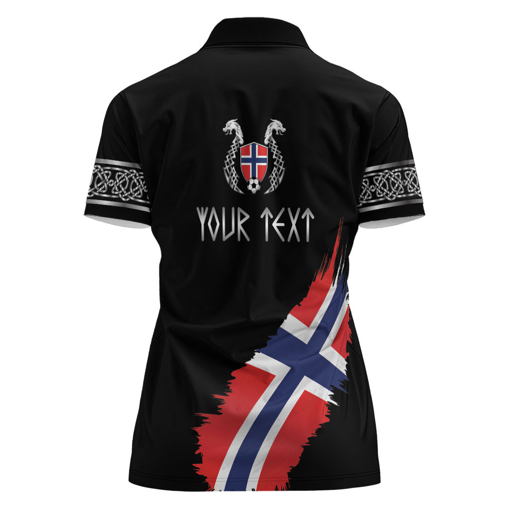 Victory or Valhalla Norway Football Personalized Women Polo Shirt Norge Football Supporter
