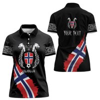 Victory or Valhalla Norway Football Personalized Women Polo Shirt Norge Football Supporter