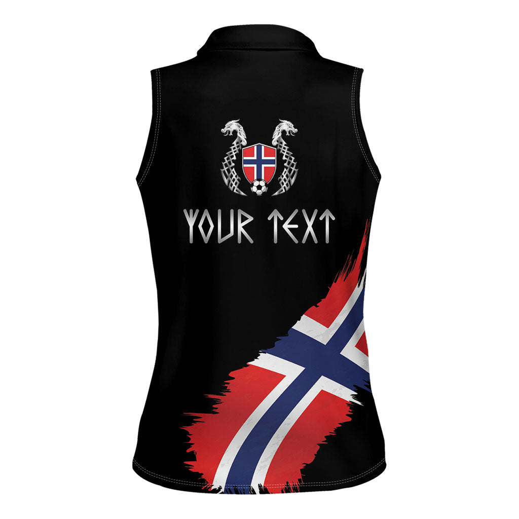 Victory or Valhalla Norway Football Personalized Women Sleeveless Polo Shirt Norge Football Supporter