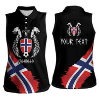 Victory or Valhalla Norway Football Personalized Women Sleeveless Polo Shirt Norge Football Supporter