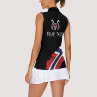 Victory or Valhalla Norway Football Personalized Women Sleeveless Polo Shirt Norge Football Supporter