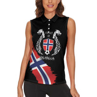 Victory or Valhalla Norway Football Personalized Women Sleeveless Polo Shirt Norge Football Supporter