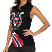 Victory or Valhalla Norway Football Personalized Women Sleeveless Polo Shirt Norge Football Supporter