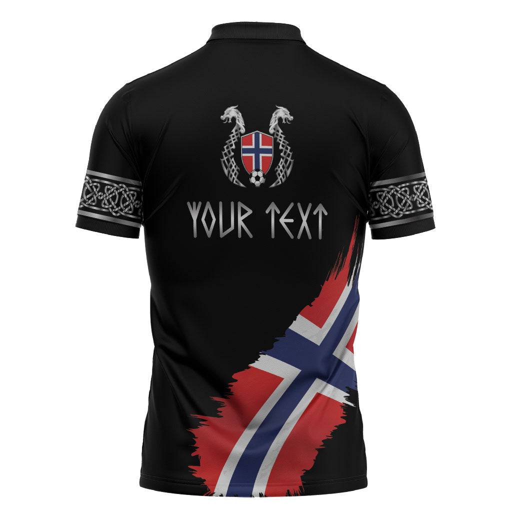 Victory or Valhalla Norway Football Personalized Zipper Polo Shirt Norge Football Supporter