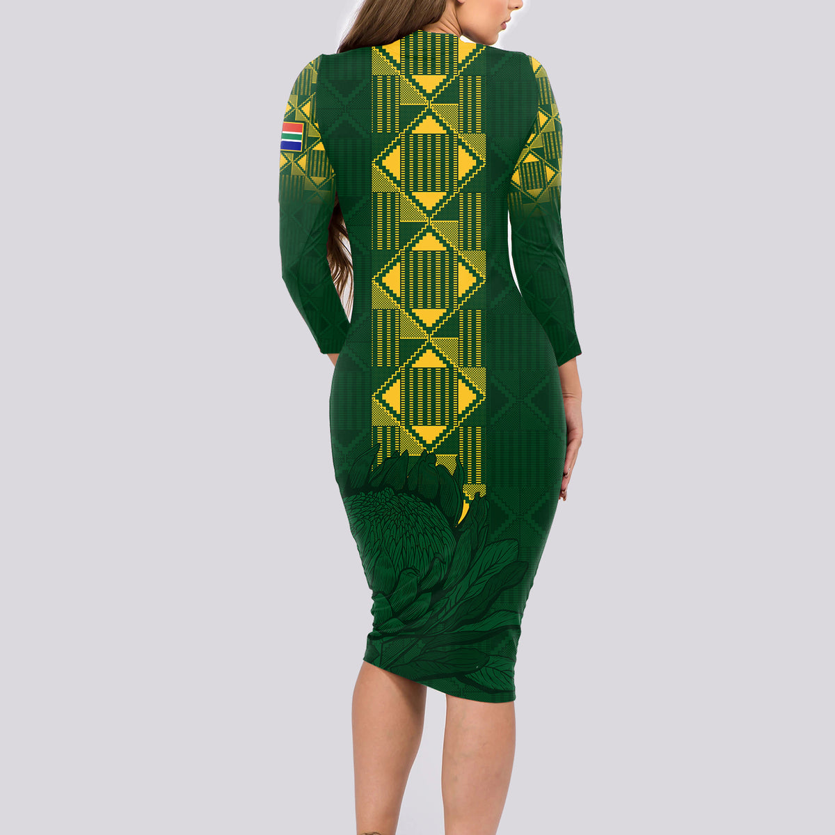 Springboks Rugby Long Sleeve Bodycon Dress South Africa Go Champions World Cup 2023 - Wonder Print Shop