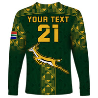 Custom Springboks Rugby Long Sleeve Shirt South Africa Go Champions World Cup 2023 - Wonder Print Shop