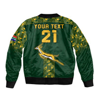 Custom Springboks Rugby Sleeve Zip Bomber Jacket South Africa Go Champions World Cup 2023 - Wonder Print Shop