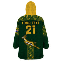 Custom Springboks Rugby Wearable Blanket Hoodie South Africa Go Champions World Cup 2023 - Wonder Print Shop