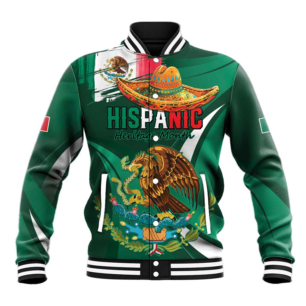 Mexico Hispanic Heritage Personalized Baseball Jacket With Aguila Mexicana LT9 - Wonder Print Shop